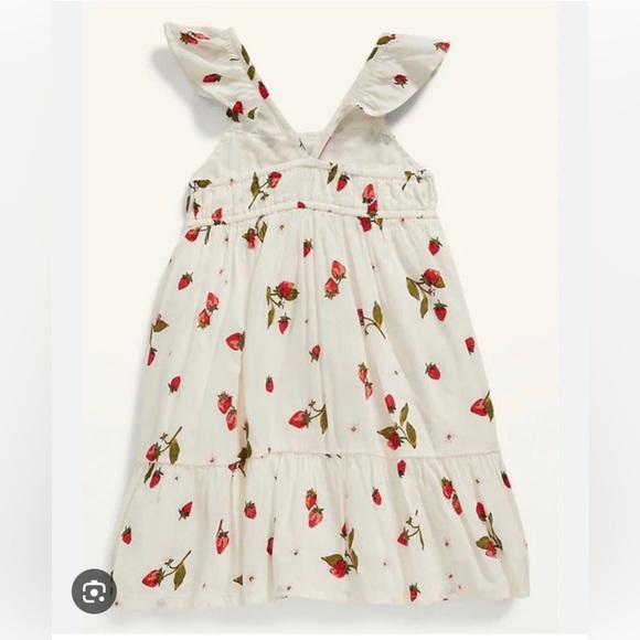 Ruffled Strawberry Print Swing Dress for Toddler Girls - Picture 2 of 7
